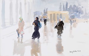 Peregrinos en el Monte del Templo, Jerusalén de Lucy Willis