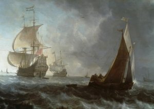 Buques de guerra holandeses de Ludolf Backhuysen