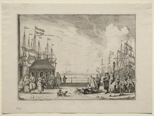 Puerto en Ámsterdam de Ludolf Backhuysen