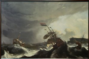 Barcos en peligro en tormenta fuerte