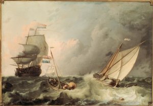 Veleros en mar agitado de Ludolf Backhuysen