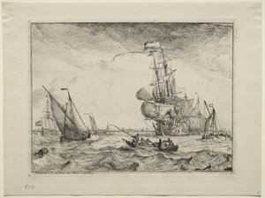 Barcos a Toda Vela, 1701 de Ludolf Backhuysen