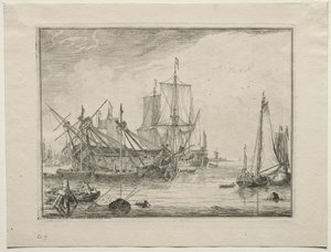 Barcos en reparación, 1701 de Ludolf Backhuysen