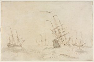 Barcos, segunda mitad de 1600s de Ludolf Backhuysen