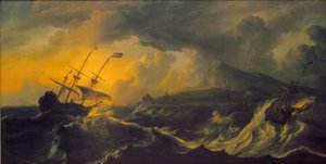 Tormenta en una costa montañosa