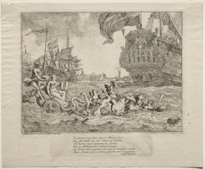 La personificación de Ámsterdam montando en el carro de Neptuno, 1701