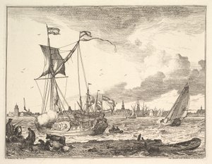 Escena del puerto de Ludolf Backhuysen I