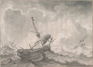 Barcos en un mar tormentoso