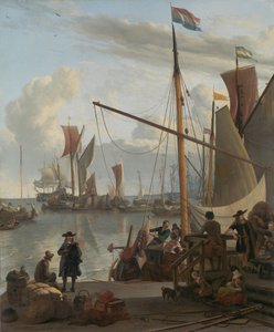 La Y de Ámsterdam, vista desde el Mosselsteiger (muelle de los mejillones) de Ludolf Bakhuysen