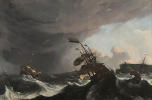 Buques de guerra en una fuerte tormenta
Buques de guerra en una fuerte borrasca