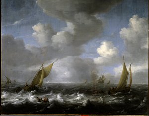 Marina. Pintura de Ludolf Backhuysen (1631-1708)