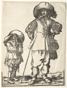 Caballero de pie y niño mendigo de Ludolph Büsinck