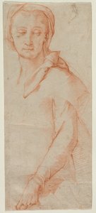 Estudio de Figura de Medio Cuerpo de una Mujer, 1500s