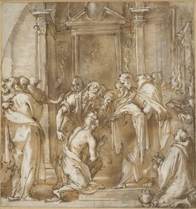 San Vicente Ferrer tomando sus vestiduras