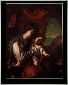 La Virgen y el Niño con San Antonio Abad (panel)