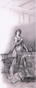 Lady Capulet: Ve a despertar a Julieta, ve y arréglala, ilustración de Romeo y Julieta de Ludovico Marchetti