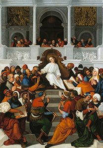El niño Jesús de doce años enseñando en el templo. 1524