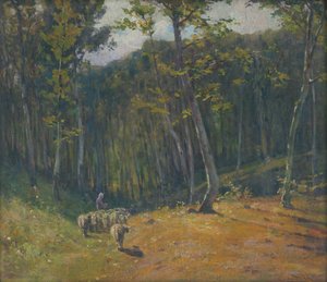 Ovejas en el bosque de Ludovit Cordak