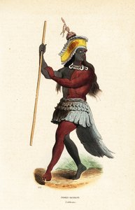 Hombre del pueblo Ohlone o Costanoan bailando en la Misión San Francisco