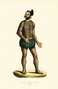 Hombre nativo de la Isla Tikei, grupo Tuamotu, Polinesia Francesa de Ludwig Choris
