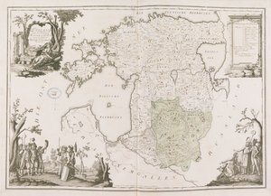 Mapa general de Estonia y Letonia. Atlas de la Livonia, 1798 de Ludwig August von Mellin
