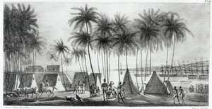 Puerto de Hanarourou en las Islas Sandwich, de 