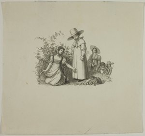 Familia con cestas de picnic de Ludwig Ferdinand Schnorr von Carolsfeld
