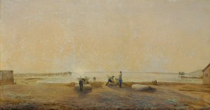 Paisaje en el lago Neusiedl de Ludwig Ferdinand Schnorr von Carolsfeld