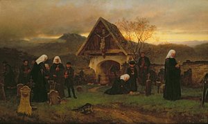 Día de Todos los Santos en el Cementerio de Ludwig Friedrich Wilhelm Riefstahl