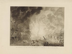 Desastre de Leiden, 1807
El salto del barco que transportaba pólvora en Leijden, el 12 de enero de 1807 (título en el objeto) de Ludwig Gottlieb Portman