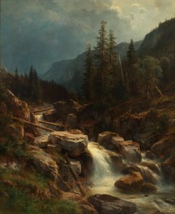 Montañas en tormenta creciente de Ludwig Halauska
