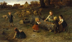Pasteles de barro, 1873 de Ludwig Knaus