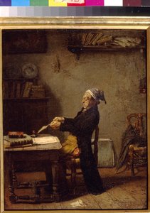 Científico trabajando por Knaus, Ludwig (1829-1910) de Ludwig Knaus