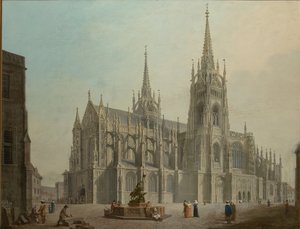 La cathedrale saint Guy de Prague - La Catedral de San Vito en Praga - Ludvik Kohl (1746-1821). Óleo sobre lienzo de Ludwig Kohl