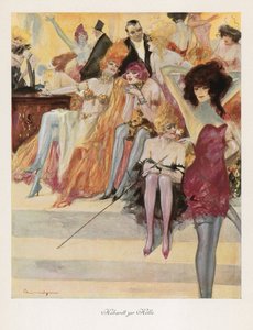 Cabaret en el infierno (litografía en color) de Ludwig Lutz Ehrenberger