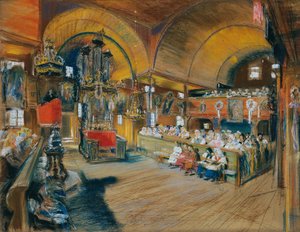 Interior de una iglesia de pueblo
