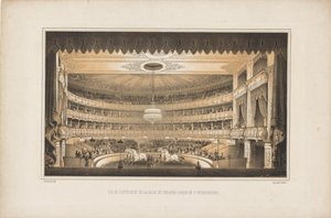 Interior del Teatro del Circo Ecuestre en San Petersburgo, 1850 de Ludwig Premazzi