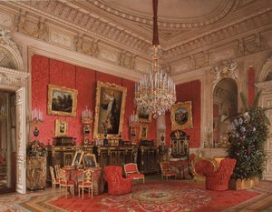 Interiores del Palacio de Invierno. El estudio de la emperatriz María Alexandrovna, 1869 de Ludwig Premazzi