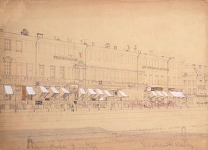 El Hotel Demidov en la Avenida Nevsky en San Petersburgo, Mediados del siglo XIX