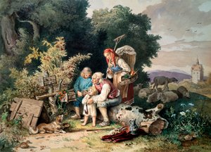La familia del pastor, 1837 de Ludwig Richter