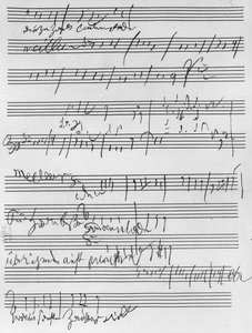 Partitura musical manuscrita de Ludwig van Beethoven