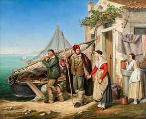 Una familia de pescadores venecianos de Ludwig von Beniczky
