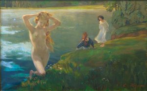 Niñas bañándose de Ludwig von Hofmann