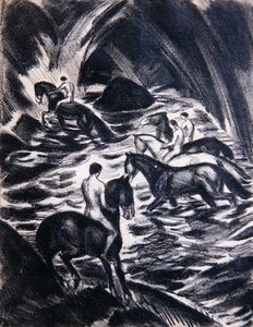 Jóvenes montando de Ludwig von Hofmann