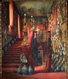 Las escaleras de la casa del barón Alexandre von Stieglitz (1814-1884) en San Petersburgo (Rusia). Obra de Luigi Premazzi (1814-1891), acuarela sobre papel, hacia 1870. Arte italiano