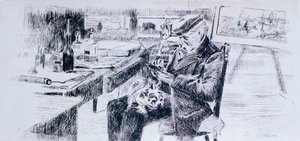 Retrato del pintor Giovanni Fattori por Luigi Levi (1858-1860 - 1939), dibujo de Luigi Levi