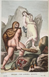 Hércules salva a Hesione, libro XI, ilustración de 
