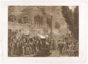 Procesión en el templo antiguo de Luigi Ademollo