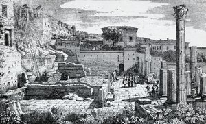 Ruinas del Templo de Vespasiano en Brescia, grabado de Louis Basiletti (1780-1860), Italia de Luigi Basiletti