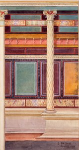 Estilo arquitectónico fresco en el cubiculum, Casa de la Boda de Plata, Pompeya, 1897